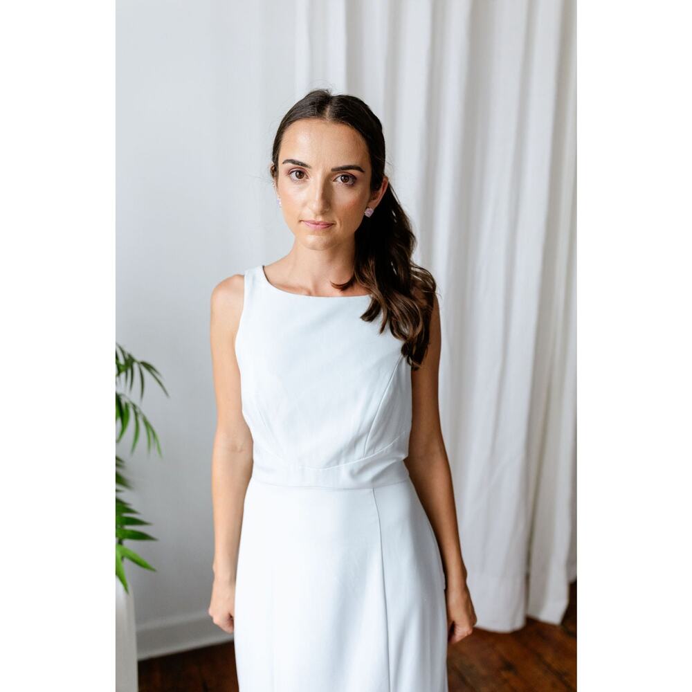 Amsale Ice Blue Crepe Dress size 6